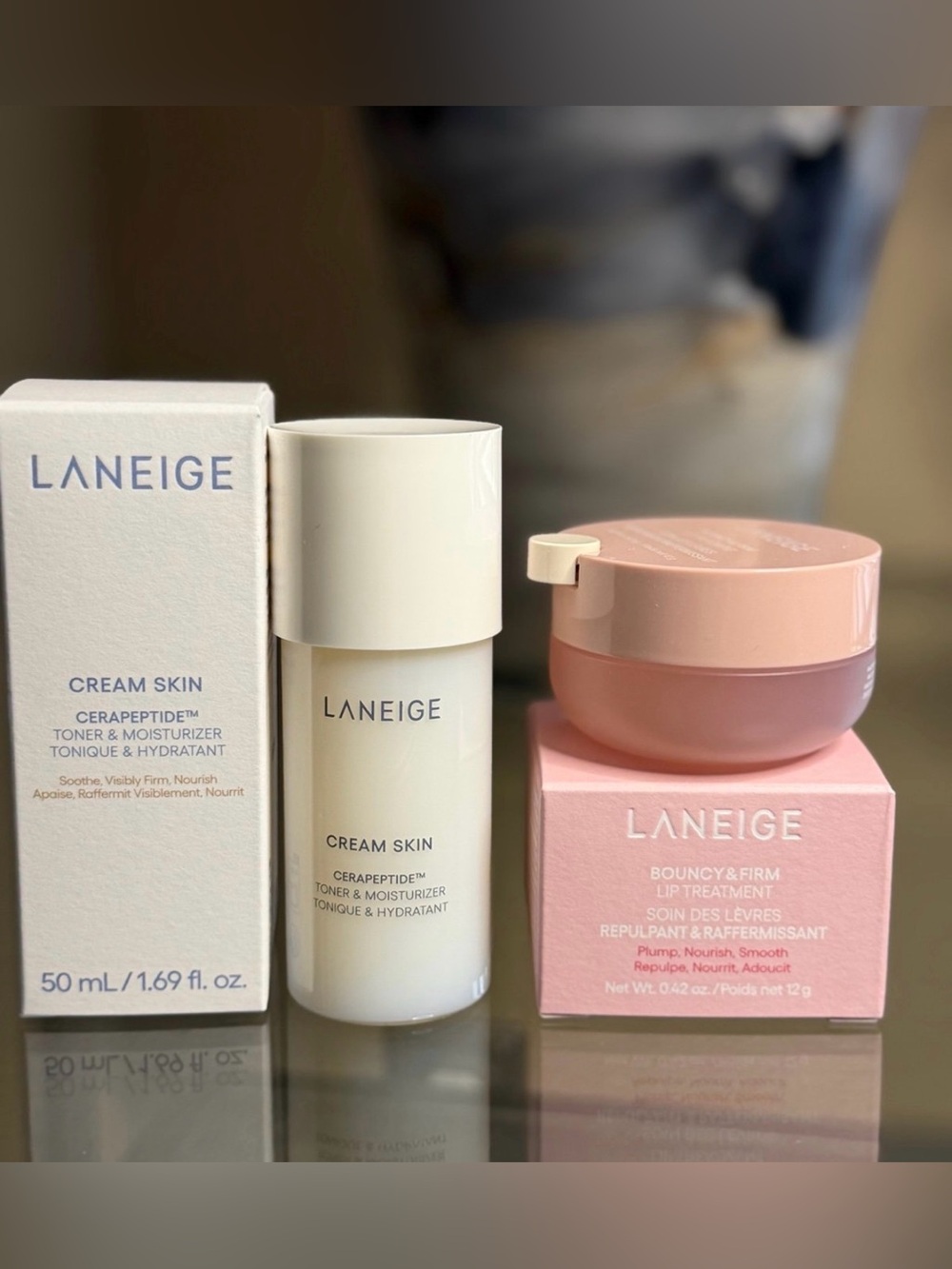 LANEIGE SET- Cream Skin 50ml & Bouncy & Firm Lip Treatment 12g NWB